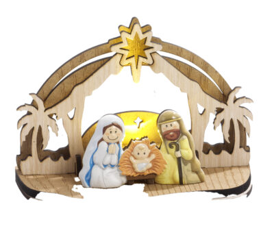 3.75" NATIVITY SCENE WITH LIGHT