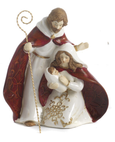 7" NATIVITY RED WHITE PORCELAIN