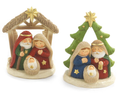3.5" RESIN YARN NATIVITY HOLY FAMILY STATUETTE