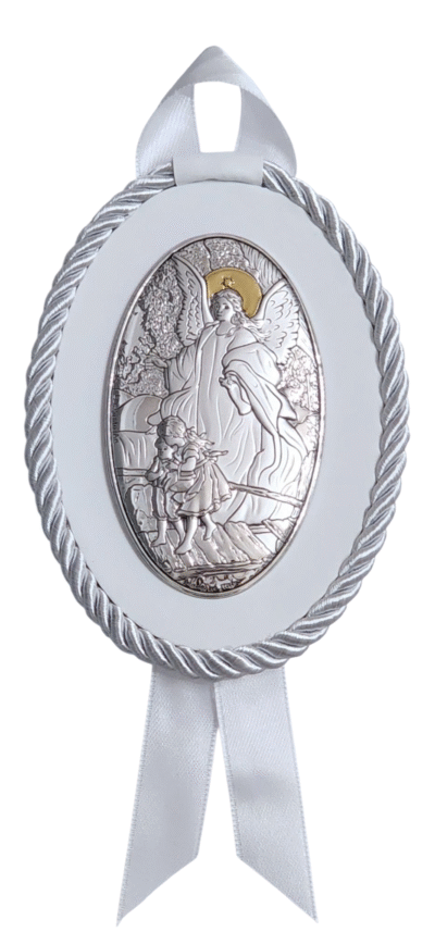 Made in Italy Angel on Bridge Hanging Icon – White Crib Holder