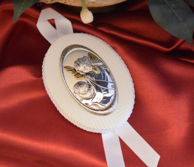 Guardian Angel Hanging Icon – White Crib Holder (Made in Italy)